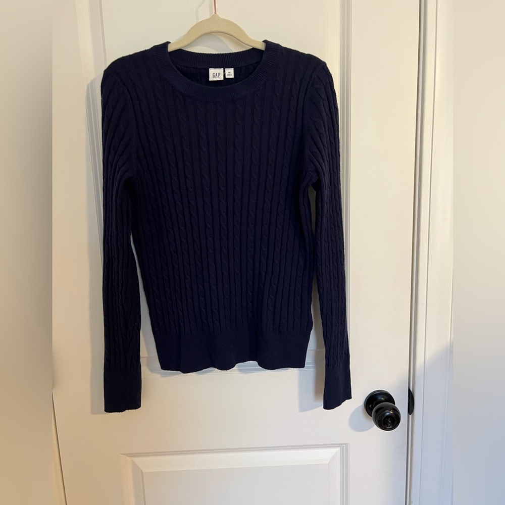GAP Women's Deep Blue Cable Knit Sweater